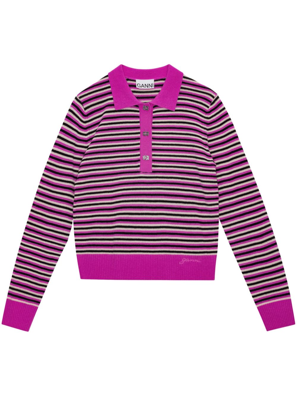 GANNI Gestreifter Pullover - Rosa von GANNI