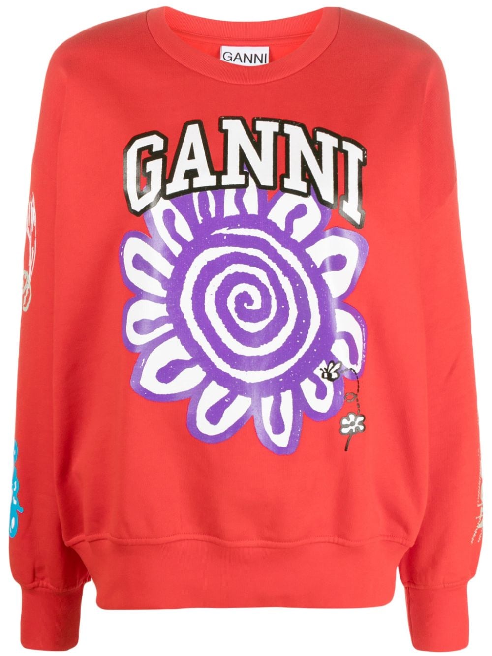 GANNI Isoli Mega Flower Sweatshirt - Rot von GANNI