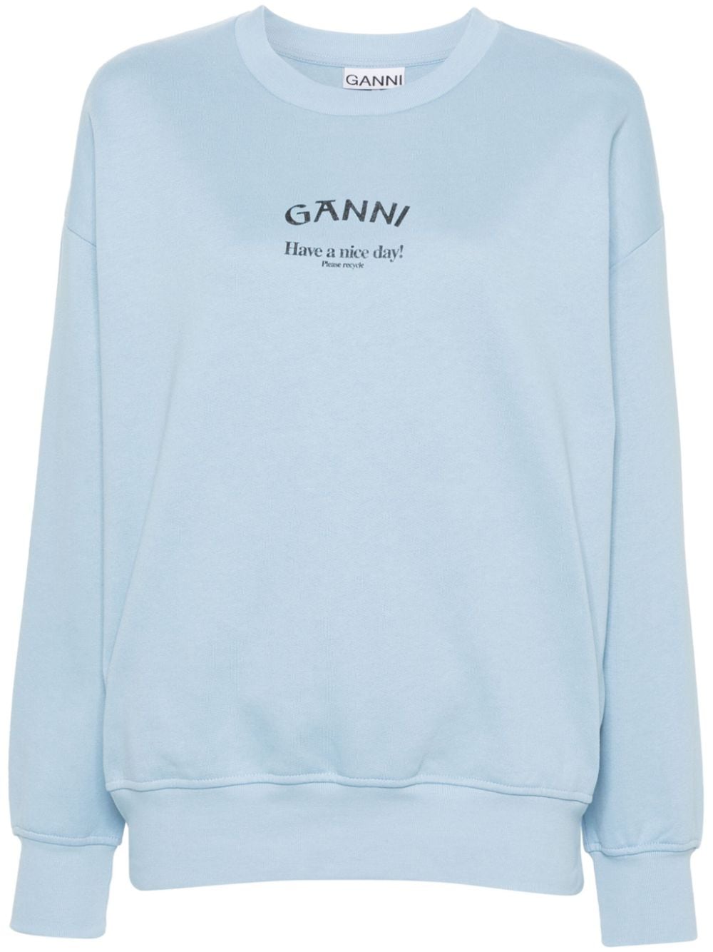 GANNI Isoli Sweatshirt aus Bio-Baumwolle - Blau von GANNI