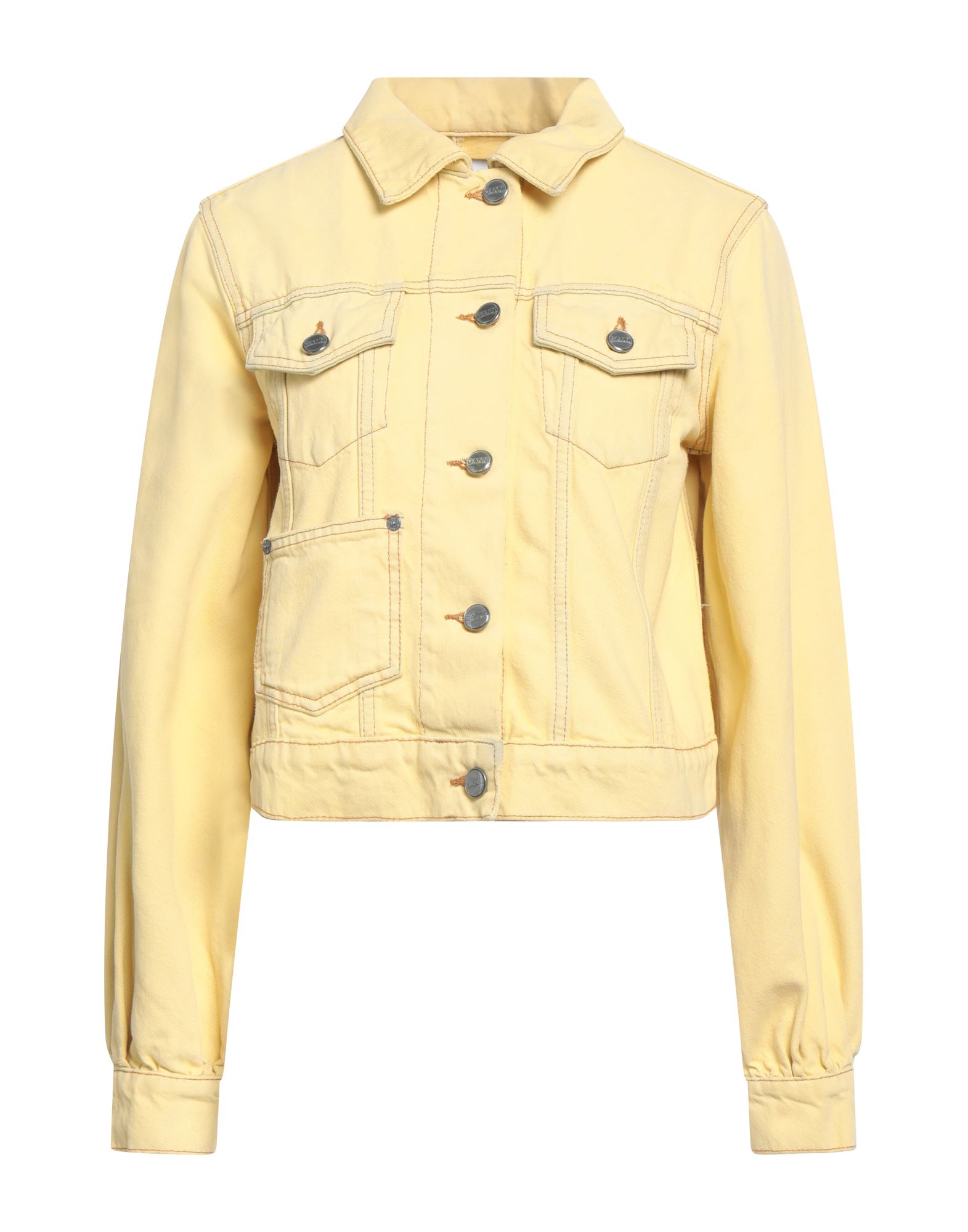 GANNI Jeansjacke/-mantel Damen Hellgelb von GANNI