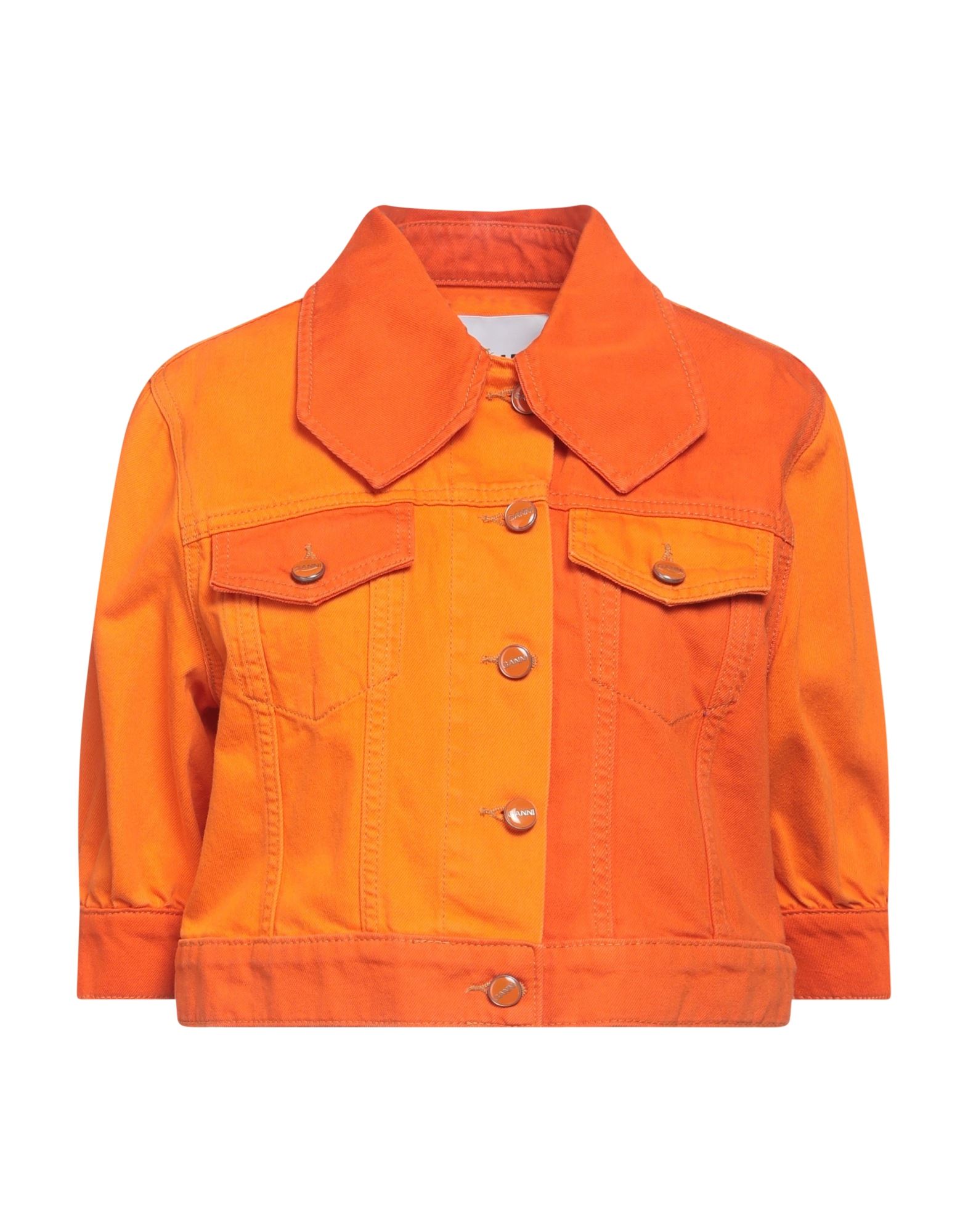 GANNI Jeansjacke/-mantel Damen Orange von GANNI