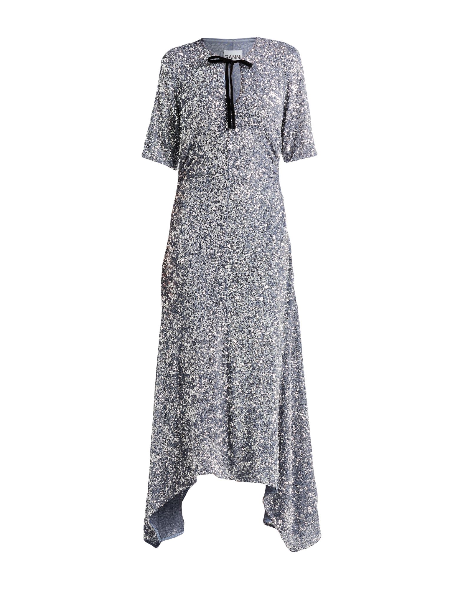 GANNI Midi-kleid Damen Blaugrau GANNI Midi-kleid Damen Blaugrau von GANNI