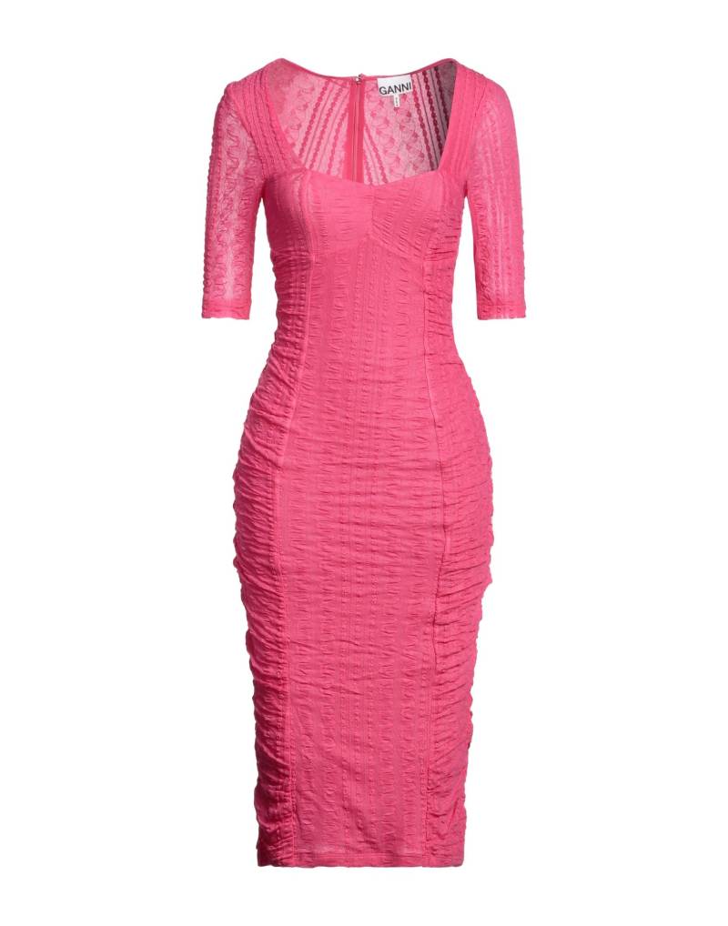 GANNI Midi-kleid Damen Fuchsia von GANNI