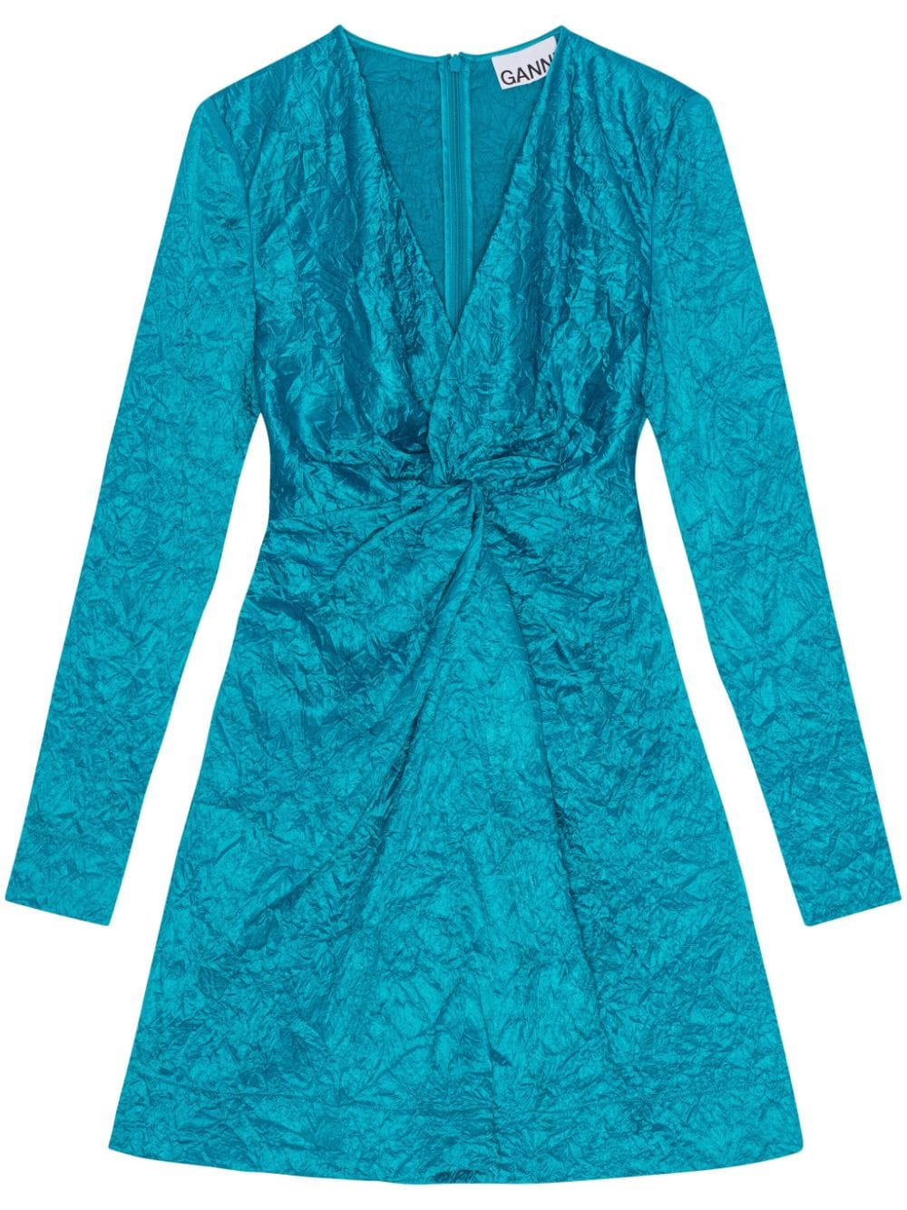 GANNI Minikleid aus Satin - Blau von GANNI