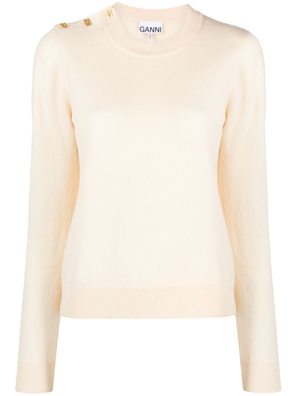 GANNI Pullover mit Knöpfen - Nude von GANNI