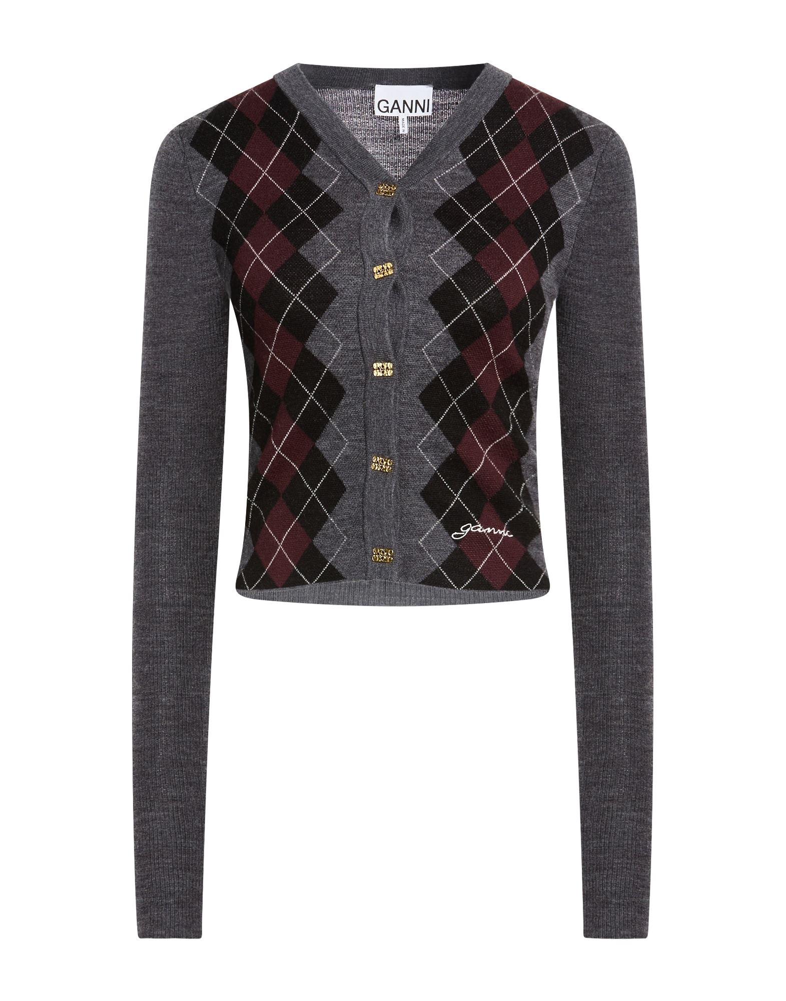 GANNI Strickjacke Damen Braungrau von GANNI