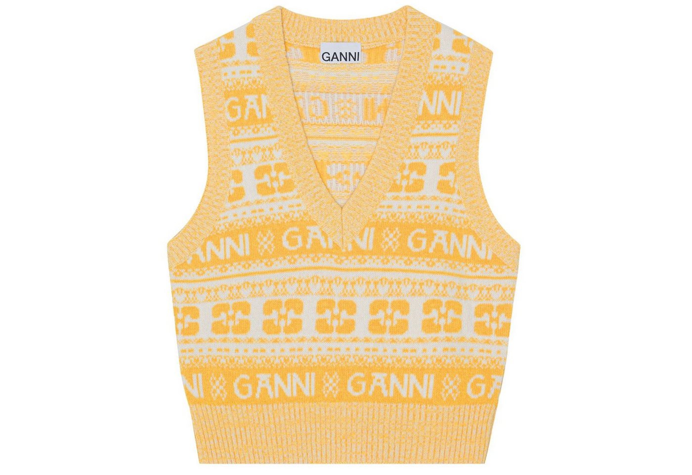 GANNI Strickpullover Pullunder LOGO WOOL aus Woll-Gemisch von GANNI