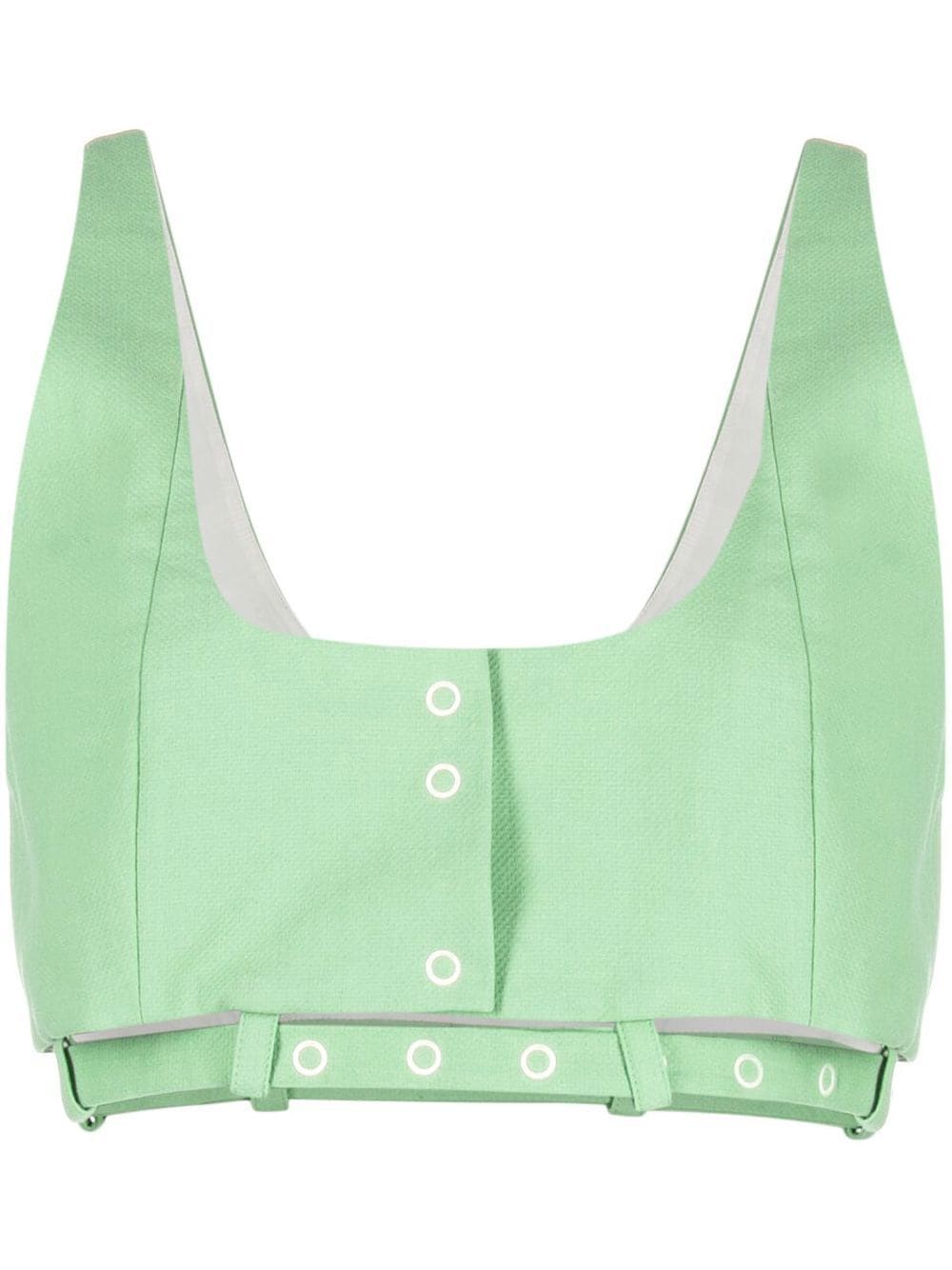 GANNI Suiting Cropped-Top - Grün von GANNI