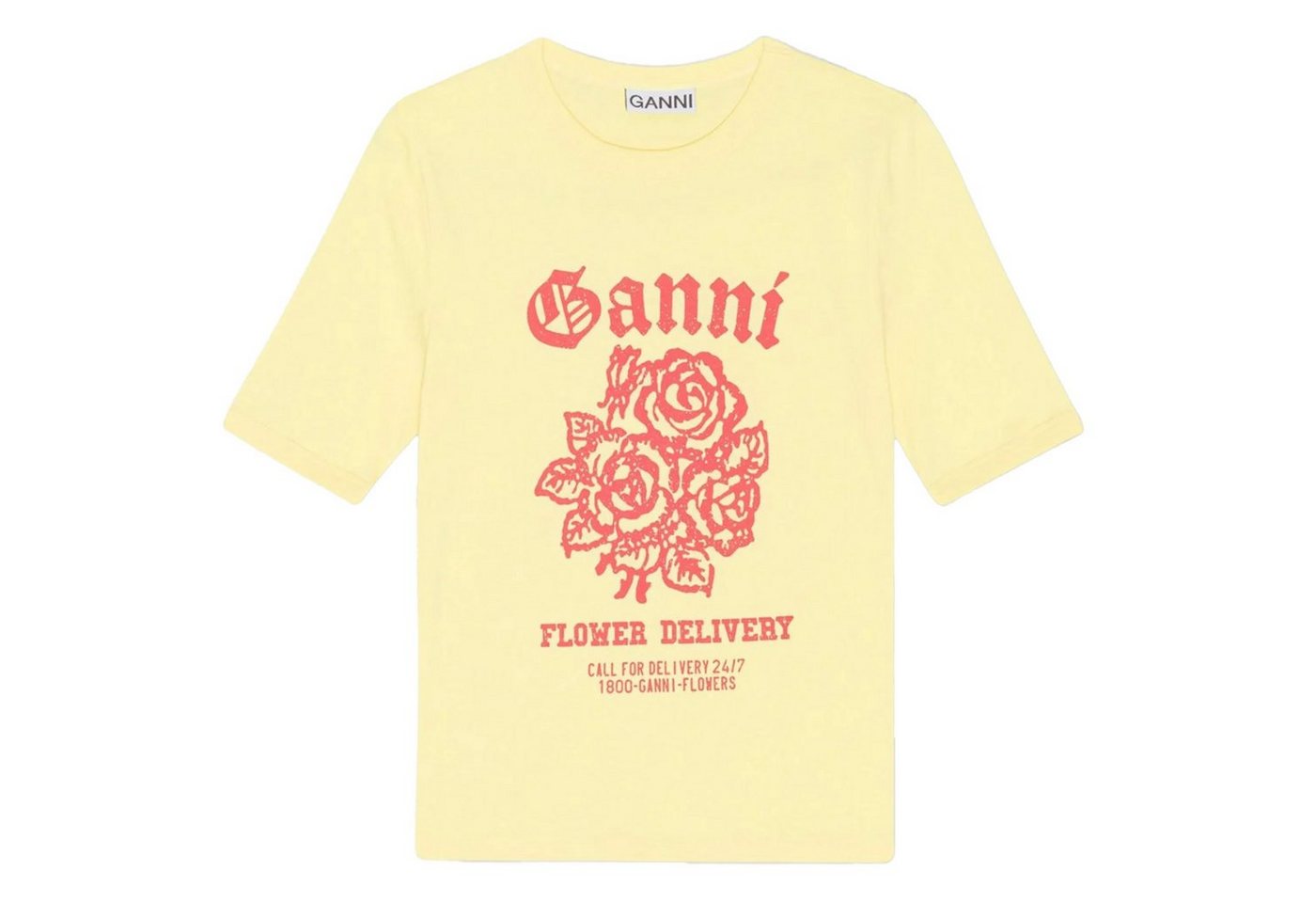 GANNI T-Shirt T-Shirt FLOWER FITTED aus Baumwolle von GANNI