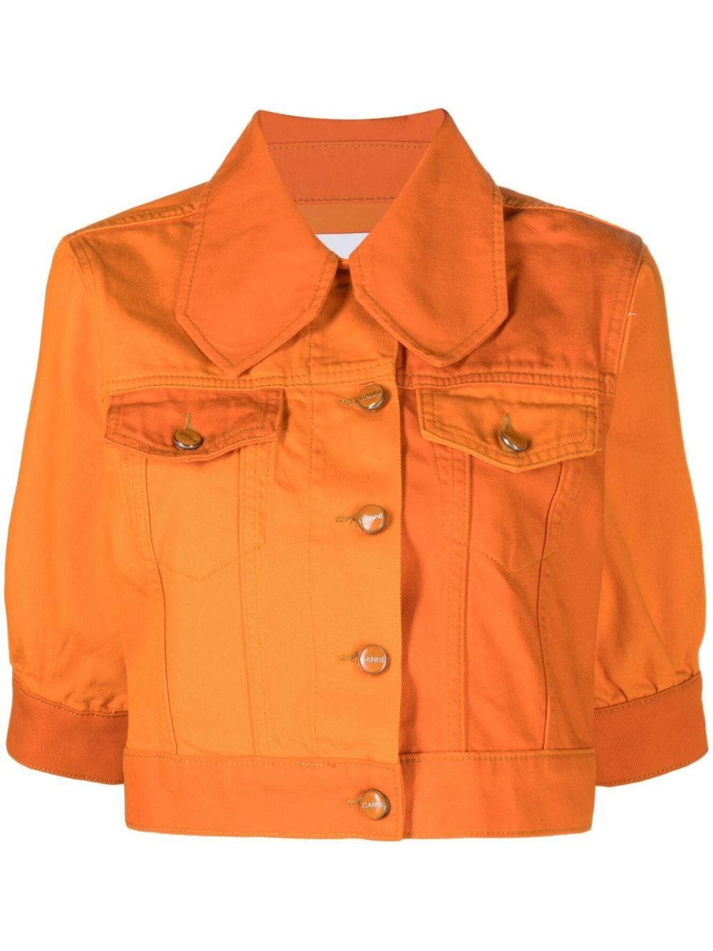 GANNI Cropped-Jacke mit kurzen Ärmeln - Orange von GANNI