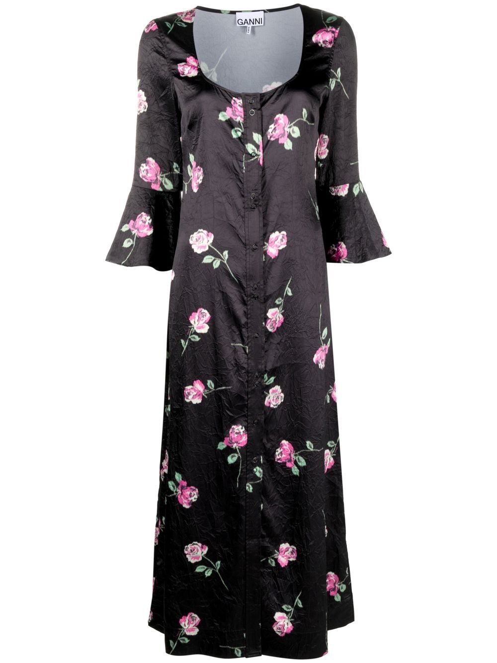 GANNI Kleid mit Print - Schwarz von GANNI