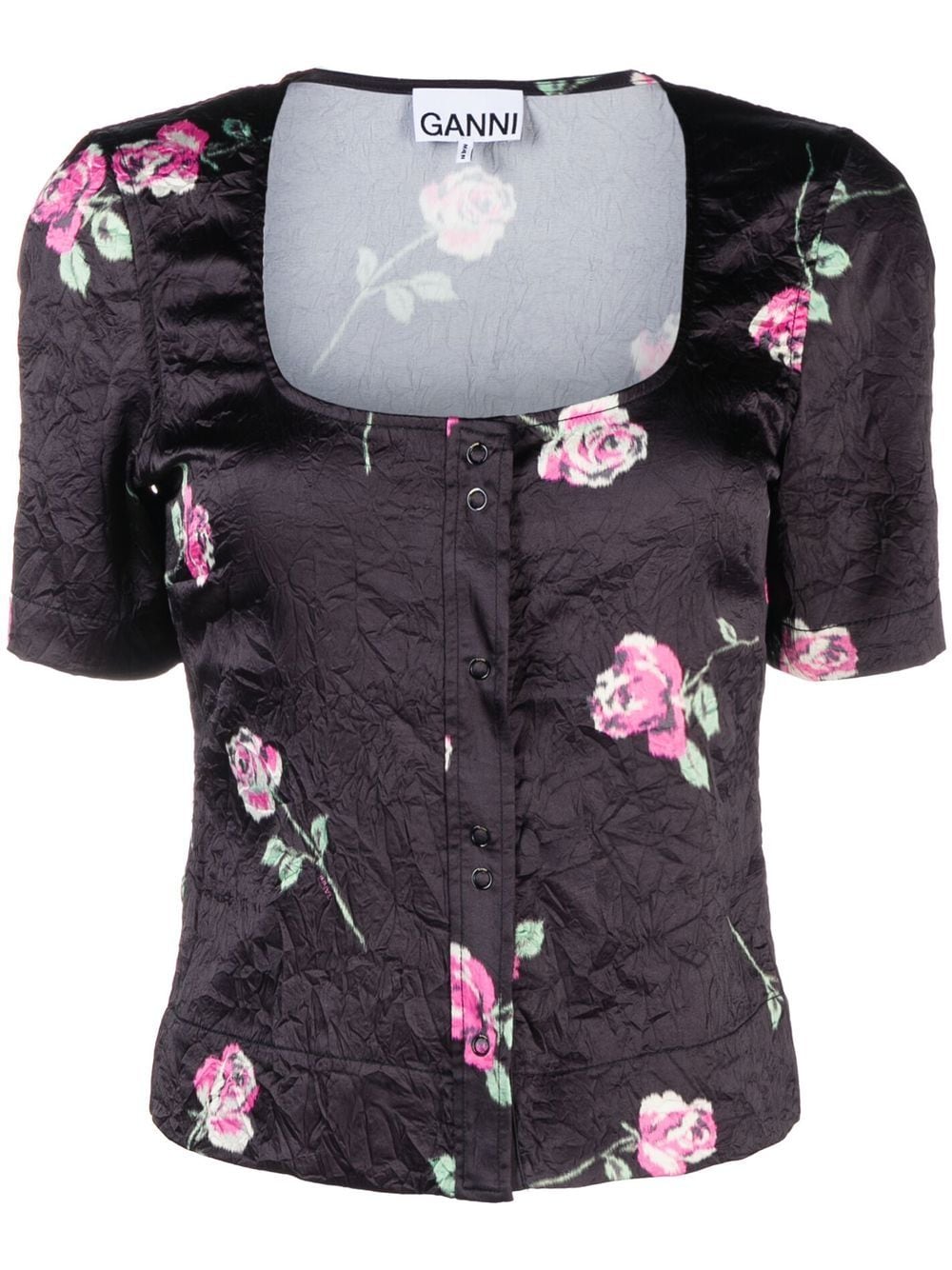 GANNI Bluse mit Print - Schwarz von GANNI