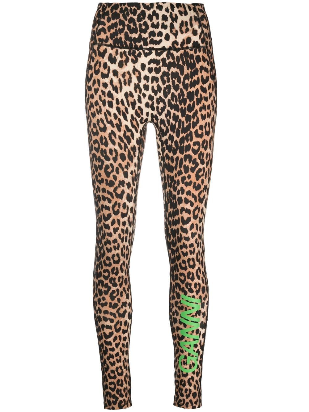 GANNI Leggings mit Leoparden-Print - Braun von GANNI