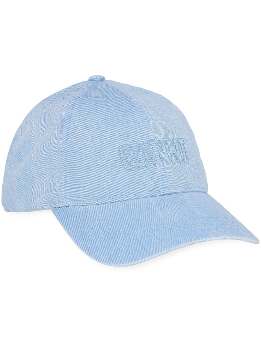 GANNI Jeans-Baseballkappe mit Logo-Stickerei - Blau von GANNI