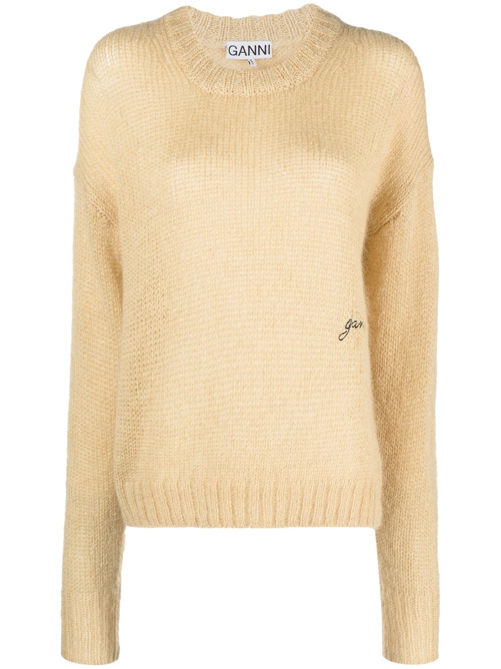 GANNI Strickpullover mit Logo-Stickerei - Nude von GANNI