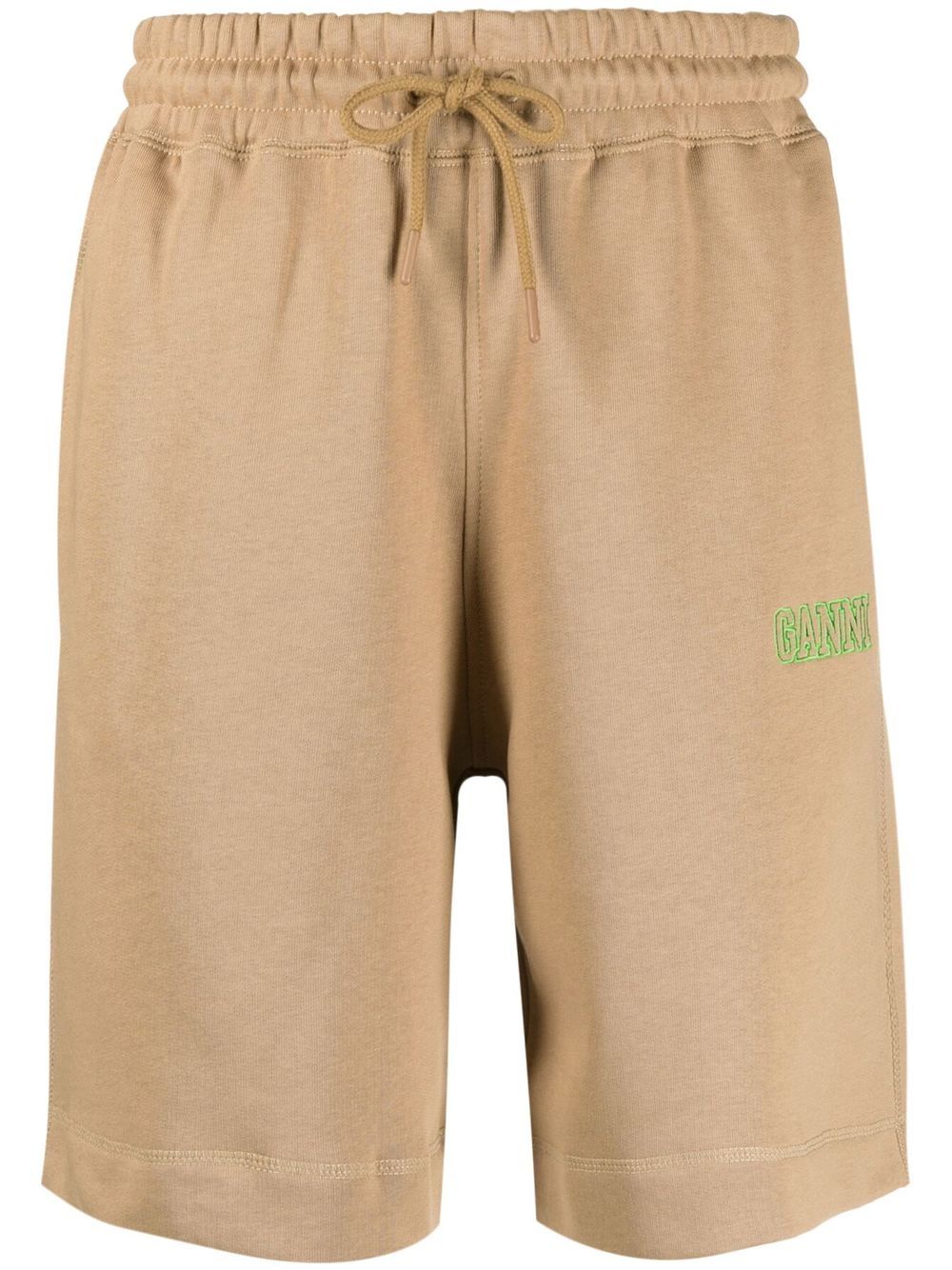 GANNI Joggingshorts mit Logo-Stickerei - Braun von GANNI