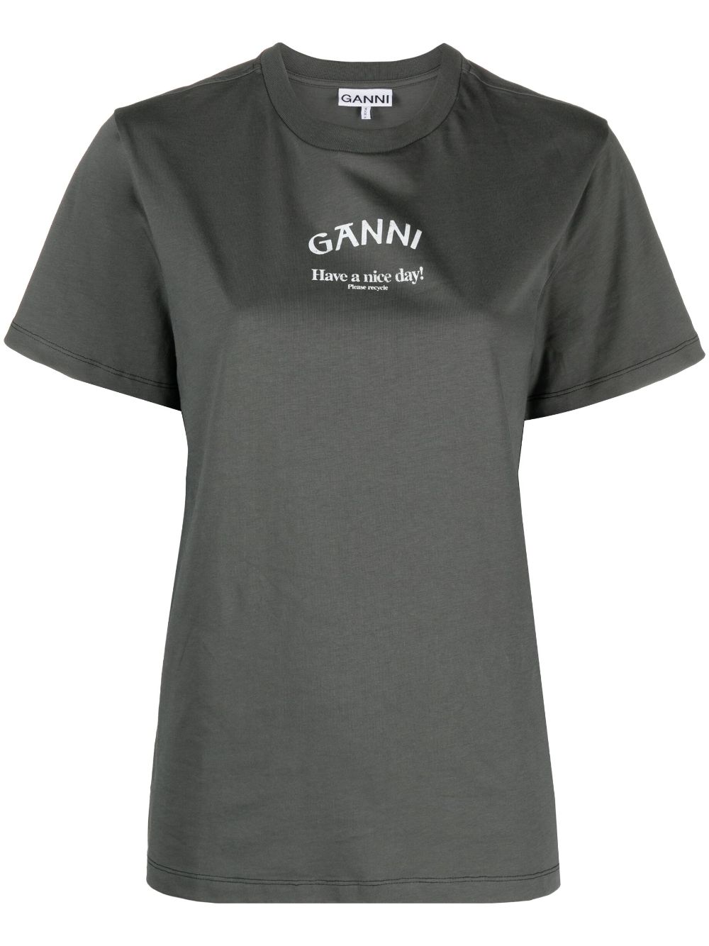 GANNI T-Shirt mit Logo-Print - Grau von GANNI