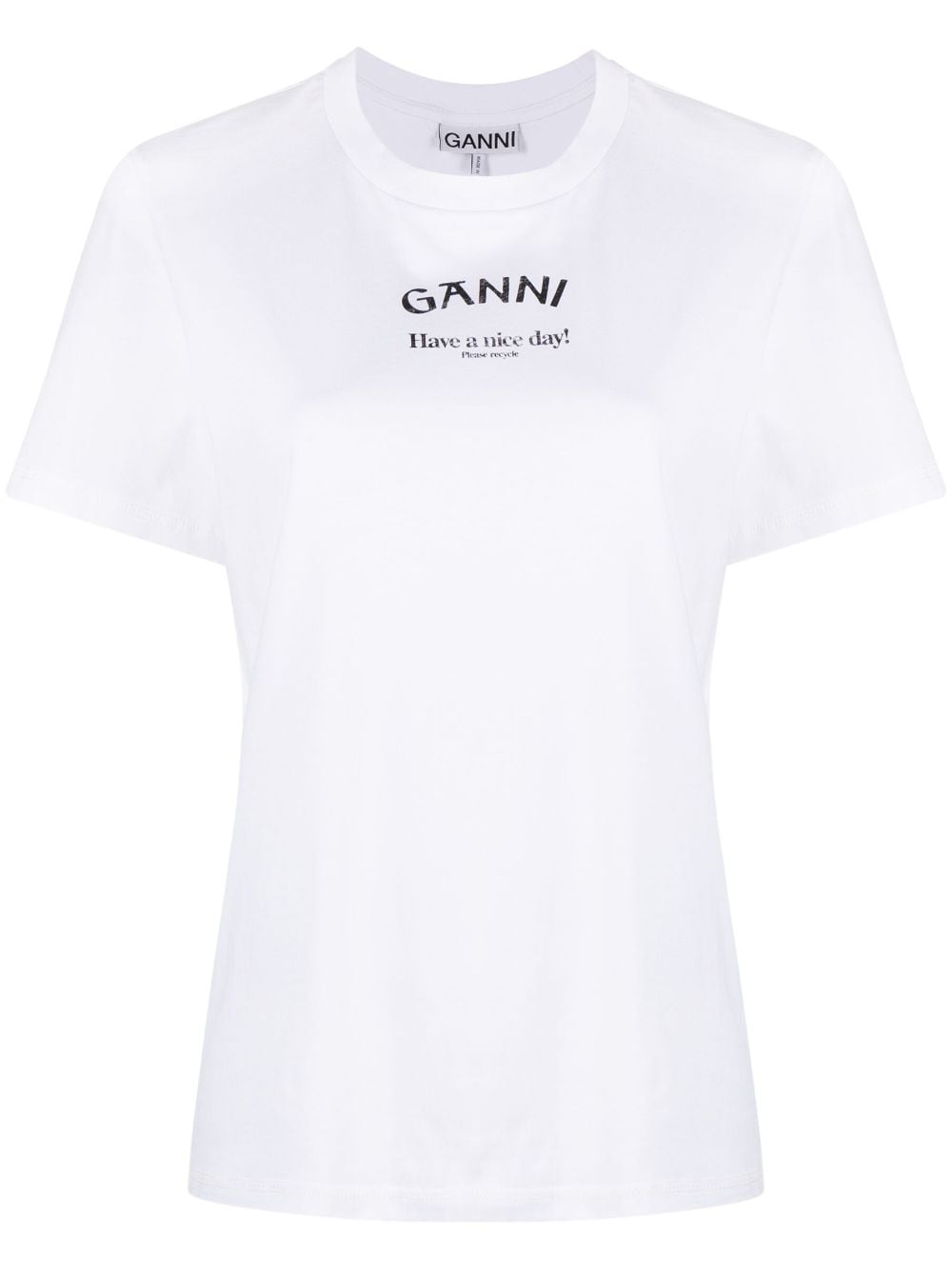 GANNI T-Shirt mit Logo-Print - Weiß von GANNI