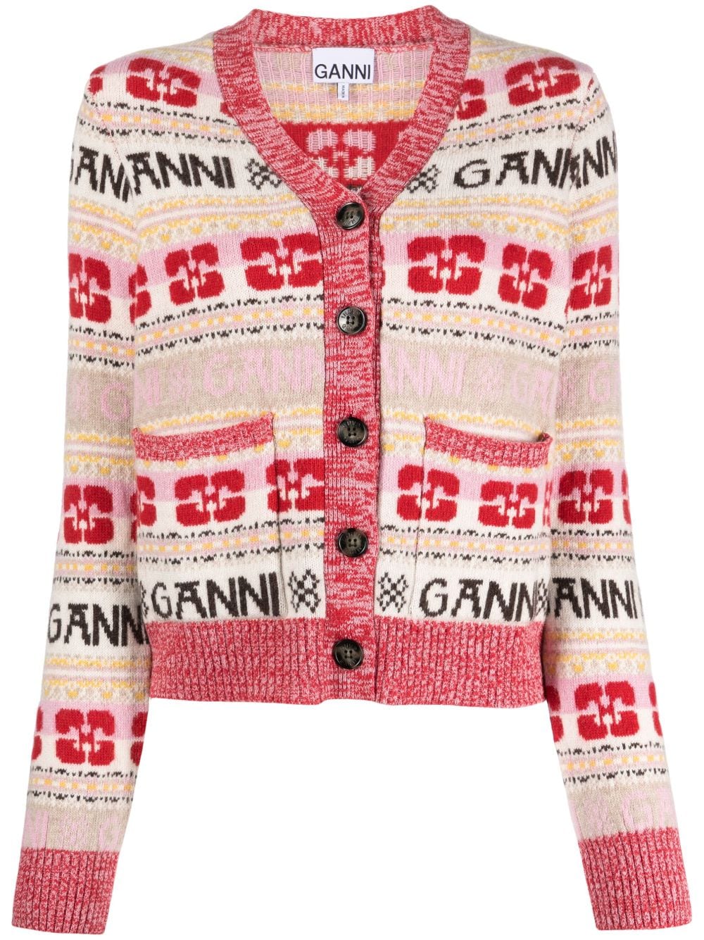 GANNI Klassischer Cardigan - Rot von GANNI