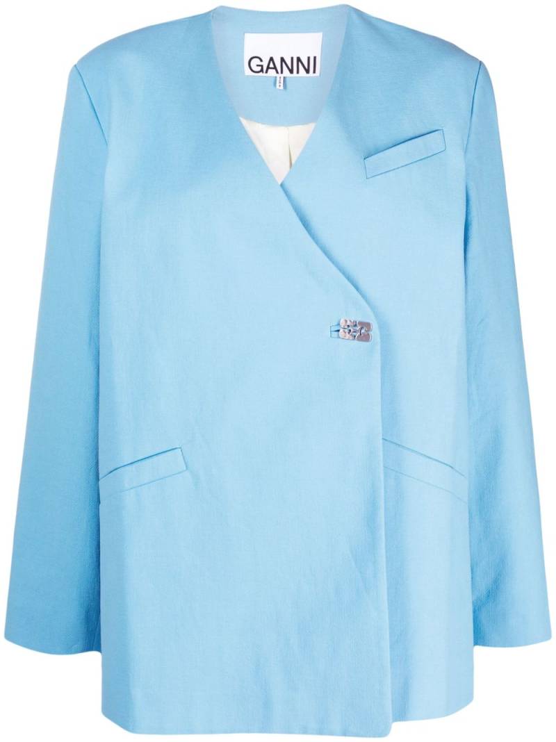 GANNI Bluse aus Bio-Baumwolle - Blau von GANNI