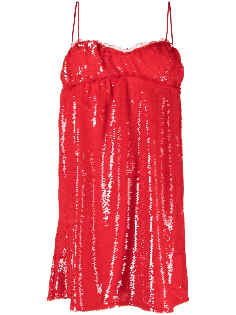 GANNI Minikleid mit Pailletten - Rot von GANNI