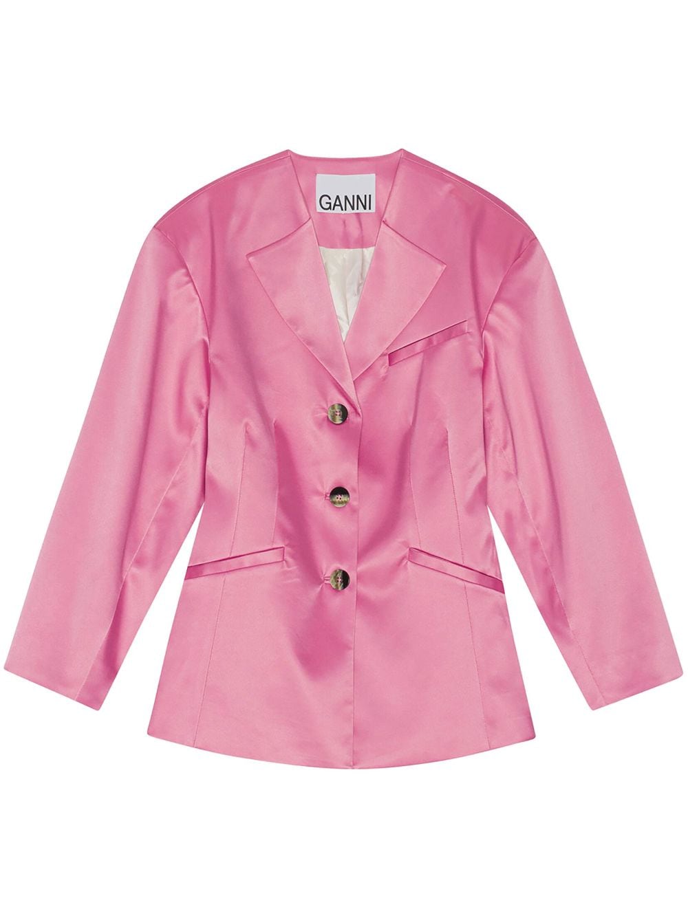 GANNI Einreihiger Blazer - Rosa von GANNI