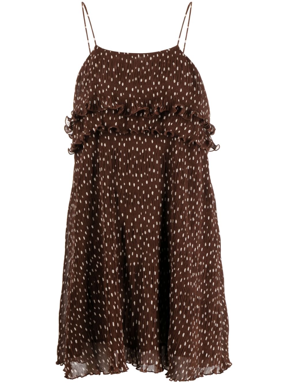 GANNI Kleid mit Polka Dots - Braun von GANNI