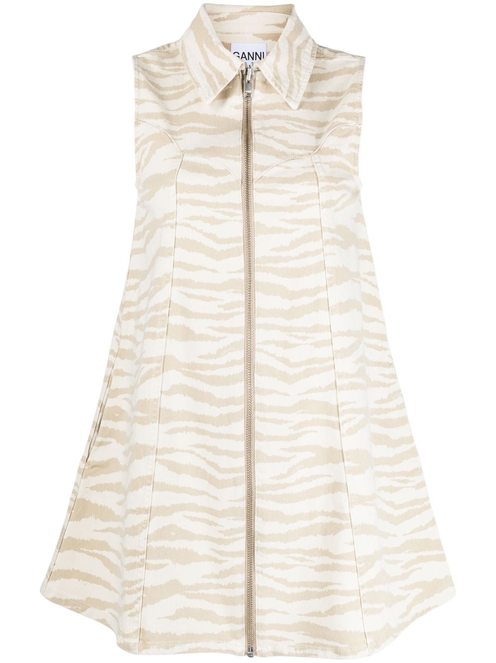 GANNI Kleid mit Zebra-Print - Nude von GANNI