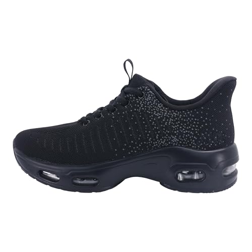 GANNOU Laufschuhe Damen Sportschuhe Turnschuhe Running Sneaker Leicht Joggingschuhe Walkingschuhe mit Dämpfung Schwarz Größe 42 von GANNOU