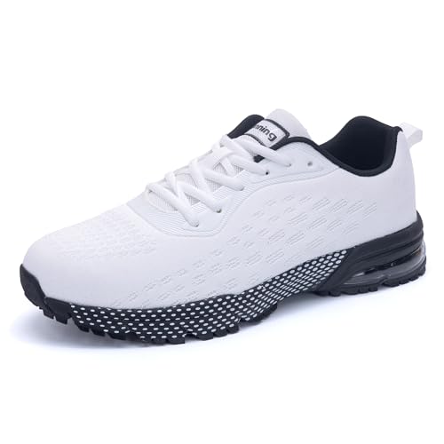 GANNOU Laufschuhe Herren Men's Running Shoes Herren Schuhe Turnschuhe Joggingschuhe Sportschuhe Sneaker Weiß Größe 41 von GANNOU