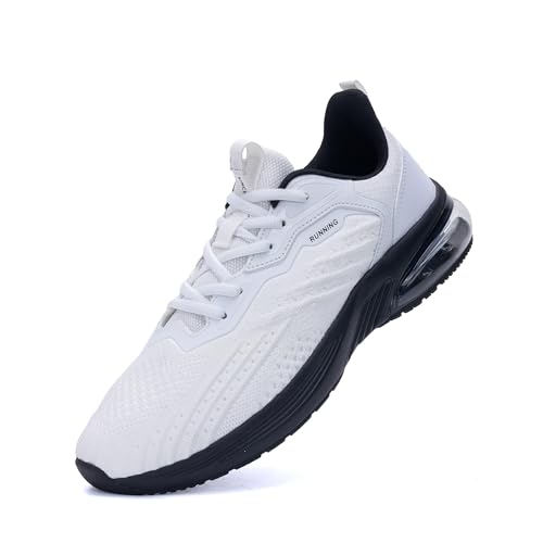 GANNOU Laufschuhe Herren Men's Running Shoes Herren Schuhe Turnschuhe Joggingschuhe Sportschuhe Sneaker Weiß Größe 46 von GANNOU