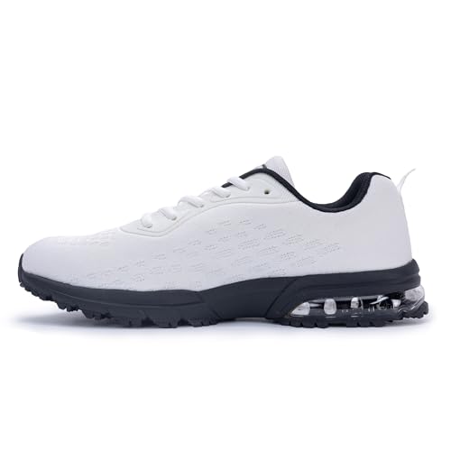 GANNOU Laufschuhe Herren Men's Running Shoes Herren Schuhe Turnschuhe Joggingschuhe Sportschuhe Sneaker Weiß Größe 43 von GANNOU