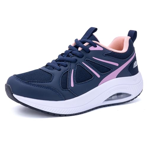 GANNOU Walkingschuhe Damen Arch Support Walking Schuhe Laufschuhe Damen Sportschuhe Turnschuhe mit Dämpfung Blau 39 EU von GANNOU