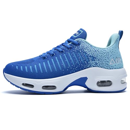 GANNOU Laufschuhe Damen Air Sportschuhe Turnschuhe Running Sneaker Leicht Joggingschuhe Walkingschuhe mit Dämpfung Blau Größe 38 von GANNOU