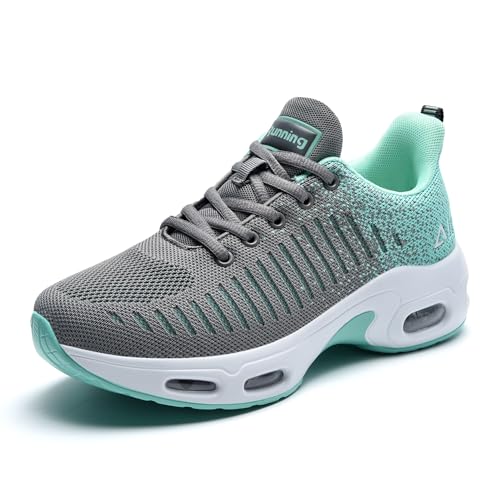 GANNOU Laufschuhe Damen Air Sportschuhe Turnschuhe Running Sneaker Leicht Joggingschuhe Walkingschuhe mit Dämpfung Grau Größe 39 von GANNOU
