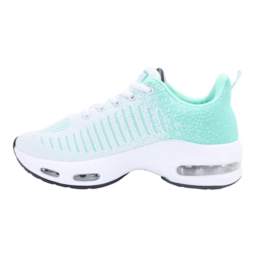 GANNOU Laufschuhe Damen Air Sportschuhe Turnschuhe Running Sneaker Leicht Joggingschuhe Walkingschuhe mit Dämpfung Grün Größe 42 von GANNOU