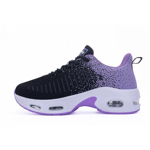 GANNOU Laufschuhe Damen Sportschuhe Turnschuhe Running Sneaker Leicht Joggingschuhe Walkingschuhe mit Dämpfung Violett Größe 40 von GANNOU