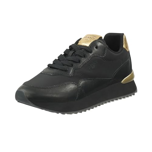 GANT FOOTWEAR Damen BEVINDA Sneaker, Black/Gold, 38 EU von GANT FOOTWEAR