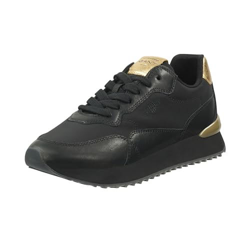 GANT FOOTWEAR Damen BEVINDA Sneaker, Black/Gold, 41 EU von GANT FOOTWEAR