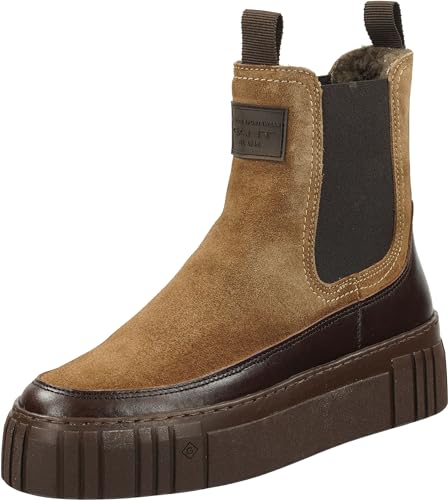 GANT FOOTWEAR Damen SNOWMONT Chelsea-Stiefel, Taupe/Dark Brown, 40 EU von GANT