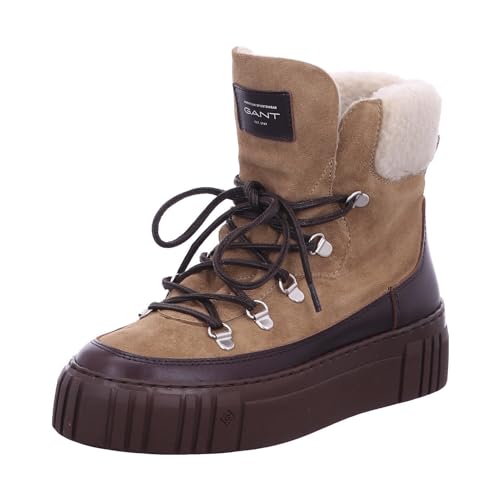 GANT FOOTWEAR Damen SNOWMONT Stiefelette, Taupe/Dark Brown, 37 EU von GANT FOOTWEAR