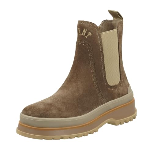 GANT FOOTWEAR Damen WINTLY Chelsea-Stiefel, Cold beige, 40 EU von GANT