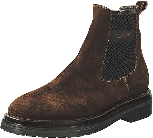 GANT FOOTWEAR Herren BOGGAR Chelsea-Stiefel, Dark Brown, 42 EU von GANT FOOTWEAR