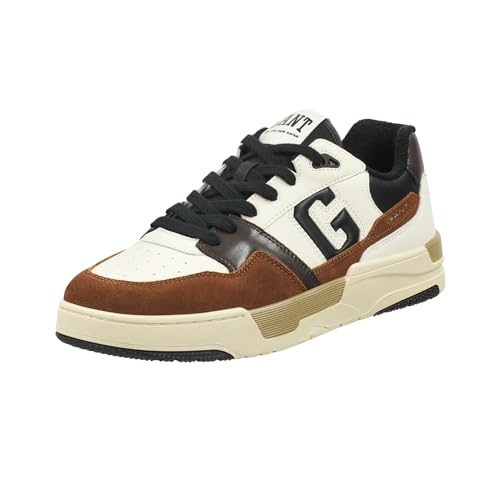 GANT FOOTWEAR Herren BROOKPAL Sneaker, White/Black/Walnut, 44 EU von GANT FOOTWEAR