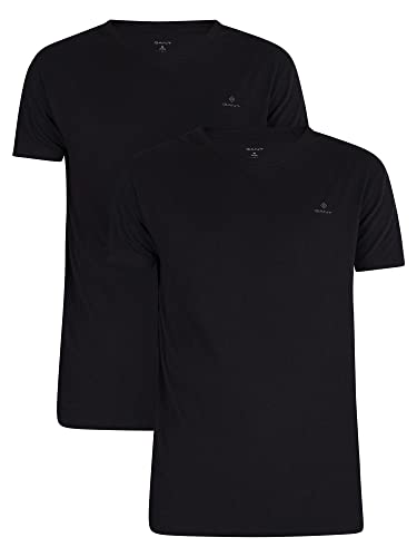 2-Pack Crew Neck T-Shirts - M - Black von GANT