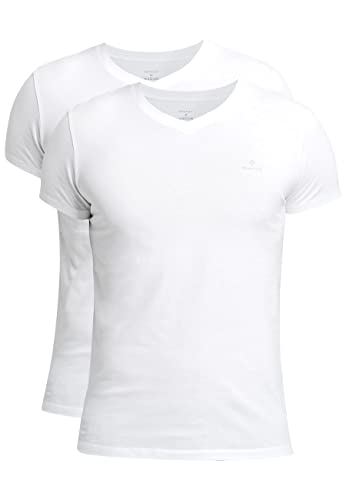 2-Pack V-Neck T-Shirts - L - White von GANT