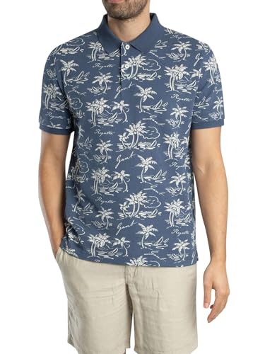 GANT Herren Poloshirt Mit Print, Dusty Navy, XL von GANT