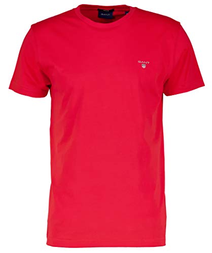 GANT 234100-620 The Original SS C-Neck Red T-Shirt Herren Rundhalsausschnitt Kurzarm Rot 100% Baumwolle Regular Fit, Rot 58 von GANT