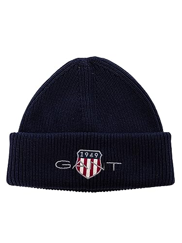 GANT Unisex Archive Shield Cotton Beanie-Mütze, Marine, Einheitsgröße EU von GANT