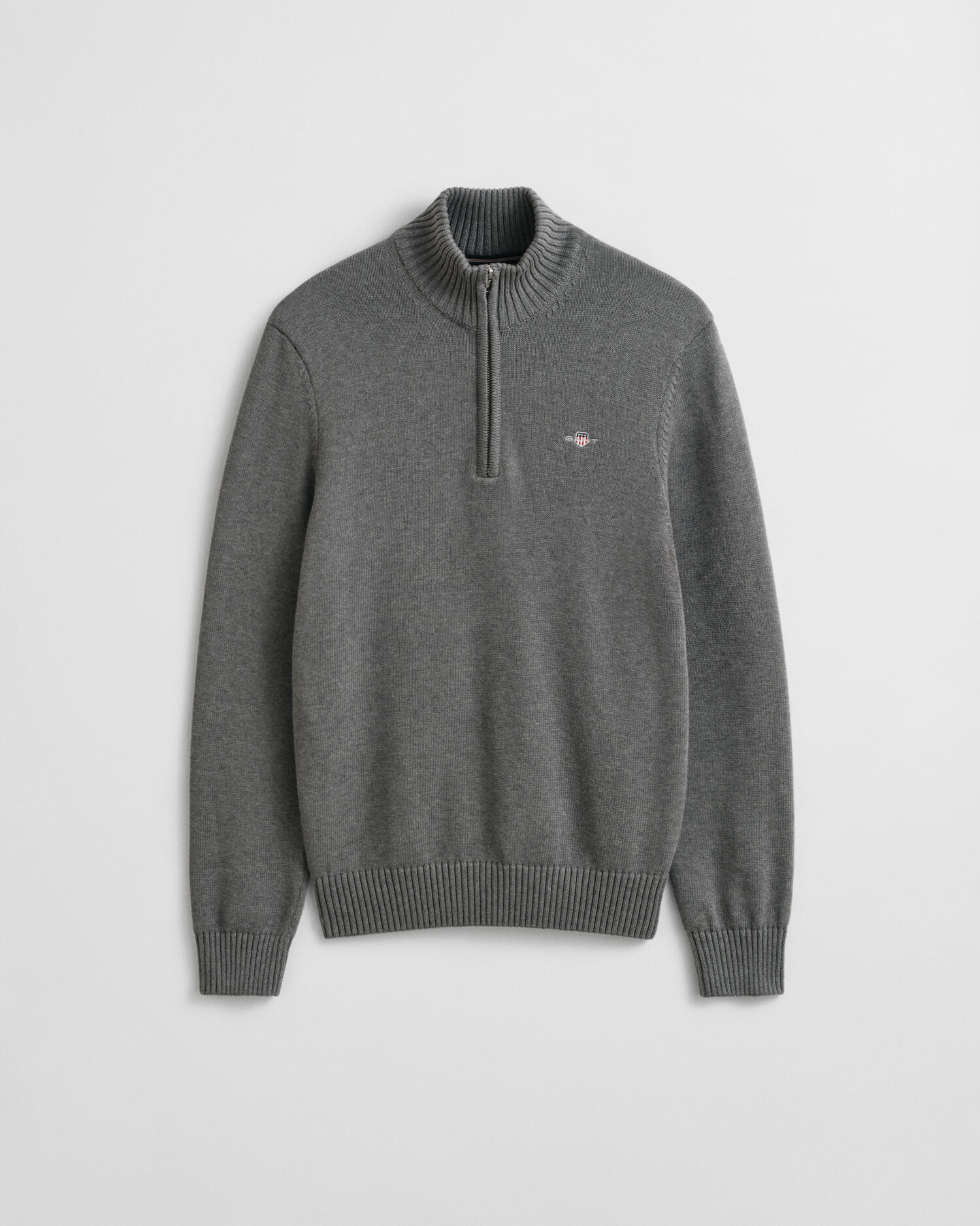 GANT - Casual Troyer aus Baumwolle dark grey melange - Gr. - M von GANT